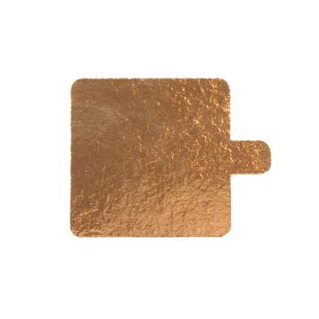 Taartkarton Vierkant Goud/Zwart met lip 6x6cm 25st., Verzenden, Nieuw