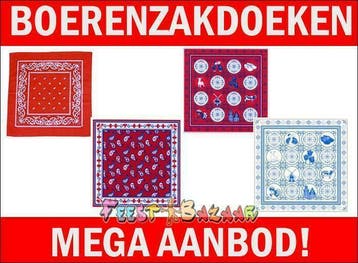 Boerenzakdoeken | Boerenzakdoek voor iedereen | Ruim aanbod!, Ophalen of Verzenden, Nieuw, Overige typen, Overige
