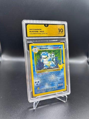 Pokémon - 1 Graded card - Blastoise 002 Foil - GG 10 - Sword, Hobby en Vrije tijd, Nieuw