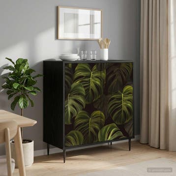 vidaXL Dressoir ELBURG Zwart eiken 69 x 33 x 76 cm Bewerkt, Verzenden, Nieuw, Overige houtsoorten, Minder dan 50 cm