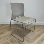 Viasit kantinestoel / stapelstoel, beige - chroom, Ophalen of Verzenden, Gebruikt, Stof, Eén