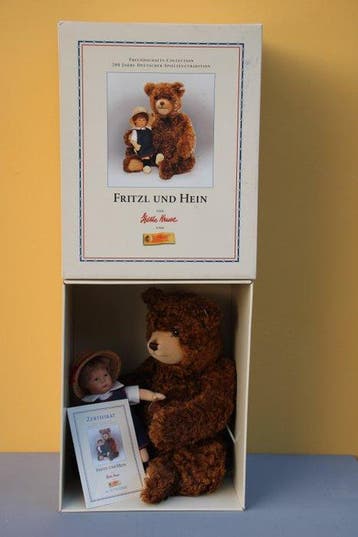 Steiff/Käthe Kruse: Fritzl & Hein, pop en beer - Teddybeer -