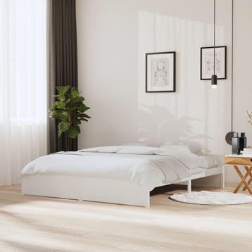 vidaXL Bedframe massief hout wit 180x200 cm, Huis en Inrichting, Slaapkamer | Bedden, Eenpersoons, Verzenden, Wit, Nieuw