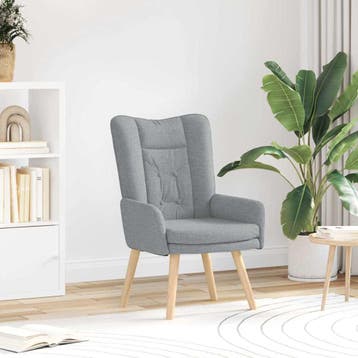 vidaXL Fauteuil Lichtgrijs 63 x 67 x 94 cm Stof en multiplex, Verzenden, Nieuw