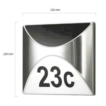 Solar Huisnummer lamp buiten #39;Tau' - Inclusief nummers, Zonne-energie, Verzenden, Minder dan 50 watt, Wandlamp