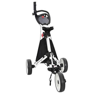 vidaXL Golf trolley Zwart en Wit Aluminium Opvouwbaar, Verzenden, Nieuw