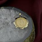 Gouden hanger van 10 gulden munt; Koningin Wilhelmina 1913, Ophalen of Verzenden, Gebruikt, Goud, Overige merken