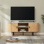 TV meubel Tvedestrand 140x40x55 cm marmer wit en naturel [en, Huis en Inrichting, Verzenden, Nieuw