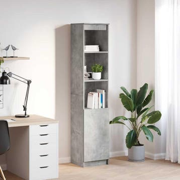 vidaXL Highboard 37,5x35x180 cm spaanplaat betongrijs, Verzenden, Nieuw, Overige houtsoorten