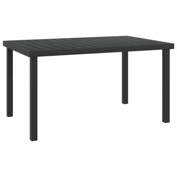 vidaXL Tuintafel 140x90x74 cm aluminium en HKC zwart, Verzenden, Nieuw, Aluminium