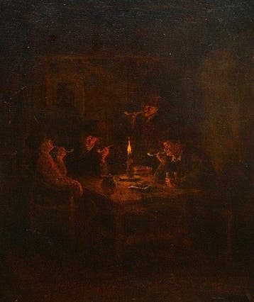 Hollandse School (XVIII-XIX) - Rokende mannen in interieur