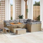vidaXL Tuinbankenset 12 pcs Beige poly rattan, Verzenden, Nieuw, Rotan, 2 zitplaatsen