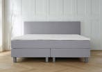 ACTIE! Boxspring Malaga 140 200 Grijs, Verzenden, Nieuw, 140 cm, Twijfelaar
