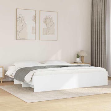 vidaXL Bedframe massief hout wit 200x200 cm, Verzenden, Wit, Overige maten, 200 cm