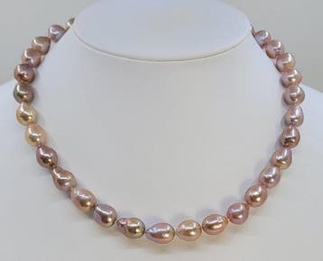Zonder minimumprijs - Halsketting 10x11 mm gouden roze, Nieuw