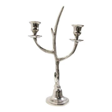 Kaarsen Standaard gewei zilver 2 h38 d12x9,5cm, Verzenden, Nieuw