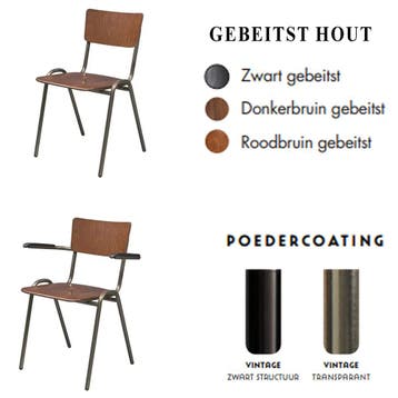 Stoel vintage rug en zitting van hout, Ophalen of Verzenden