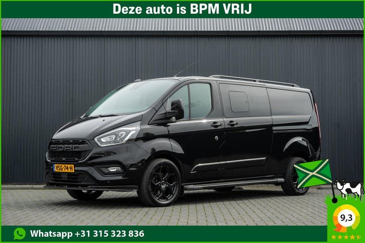 Ford Transit Custom 2.0 EcoBlue L2H1 | 170 PK | Automaat | L, Auto's, Bestelauto's, Onderhoudsboekje, Lease, Zwart, Automaat, Zwart