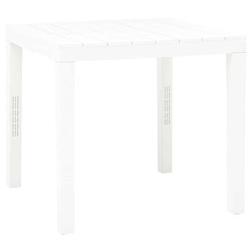 vidaXL Tuintafel 78x78x72 cm kunststof wit, Tuin en Terras, Tuintafels, Verzenden, Nieuw, Kunststof