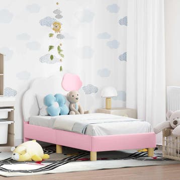 vidaXL Peuterbedframe met hoofdbord Roze 70 x 140 cm PU, Verzenden, Nieuw