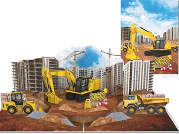 Nieuwbouw Bouwplaats met Graafmachine & Vrachtwagen | Spe..., Verzenden, Nieuw