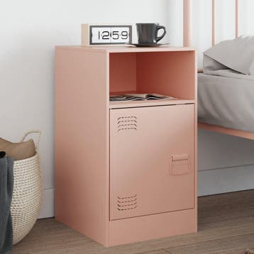 vidaXL Nachtkastje 34,5x39x62 cm staal roze, Huis en Inrichting, Slaapkamer | Nachtkastjes, Verzenden, Nieuw, Metaal of Aluminium