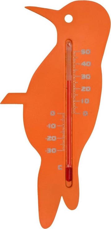 Kunststof Muurthermometer 15cm Oranje Specht voor Binnen..., Verzenden, Nieuw