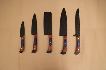 Keukenmes - Kitchen knife set - Handgesmeed koksmes-set met
