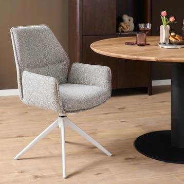 Eetkamerstoel Hera met armleuning Beige | Starfurn, Huis en Inrichting, Ophalen of Verzenden, Nieuw