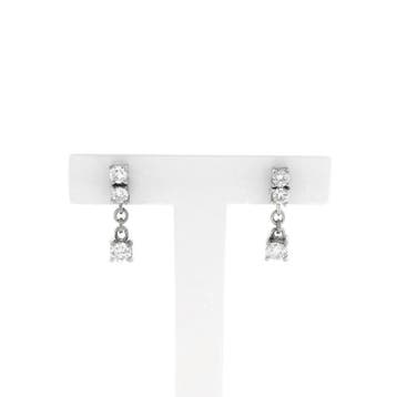 9 karaat oorstekers met diamanten 0,94 ct. (Oorbellen), Sieraden, Tassen en Uiterlijk, Oorbellen, Gebruikt, Wit, Ophalen of Verzenden