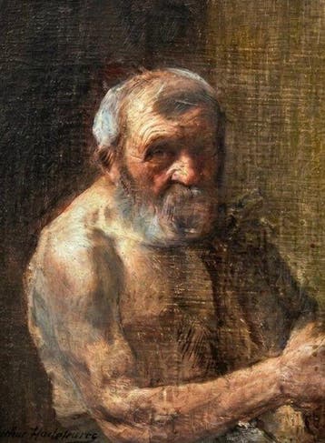 André Crochepierre (1860-1937) - Portrait de vieillard