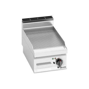 GGM Gastro | Elektrische bakplaat - 4,8kW - Geribbeld - |, Huis en Inrichting, Keuken | Servies, Verzenden, Nieuw, Kop(pen) en/of Schotel(s)