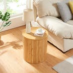 Bijzettafel Ledepid ronde tafel naturel 40x40 cm [en.casa], Verzenden, Nieuw