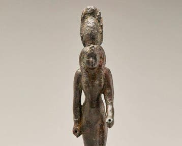 Oude Egypte, late periode Zeldzaam bronzen beeld van Nekhbet