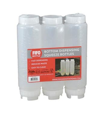First-in, First-out knijpflessen 3 stuks  | 355 ml, Verzenden