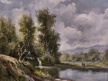 Escuela Impresionista Europea (XX) - Camino por el Rio, Antiek en Kunst, Kunst | Schilderijen | Klassiek