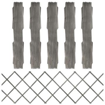 vidaXL Tuinlatwerken 5 st 180x60 cm massief vurenhout grijs, Tuin en Terras, Verzenden, Nieuw, Hout, Minder dan 1 meter