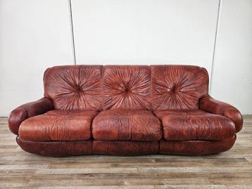 Seven Salotti - Sofa - Divano Topp in bordeauxkleurig leer, Nieuw