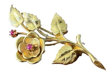 Broche - 18 karaat Geel goud, Sieraden, Tassen en Uiterlijk, Antieke sieraden