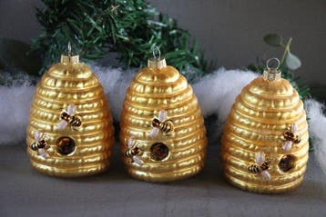 Bijenkorf met 2 bijen - Kerstdecoratie Holly Jolly (3) -, Diversen, Nieuw