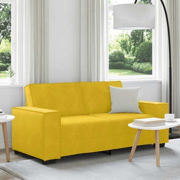 vidaXL Tweezitsbank 180x78x84 cm fluweel geel, Verzenden, Nieuw, Tweepersoons, Stof