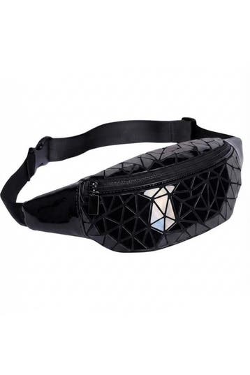KIMU® Heuptas Zwart Geometrische Lijnen Zwarte Fanny Pack Ta, Sieraden, Tassen en Uiterlijk, Tassen | Damestassen, Ophalen of Verzenden
