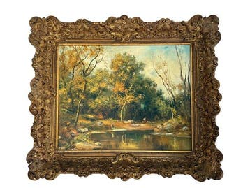 Seitz (XX) - Waldlandschaft mit Flusslauf und