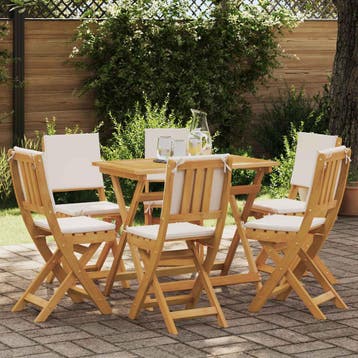 vidaXL Bistrostoelen voor buiten 6 pcs Crèmewit 38 x 46 x 85, Verzenden, Nieuw