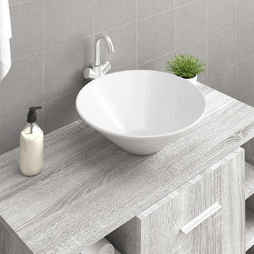 vidaXL Wasbakken 2 st 42x42x14 cm keramiek wit, Verzenden, Nieuw
