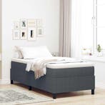 vidaXL Boxspringbed Donkergrijs en Wit 90 x 200 cm Katoen, Verzenden, Nieuw, Grijs