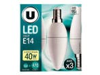 Veiling - 20x U-LED kaars lamp E14 3-pack, Huis en Inrichting, Nieuw