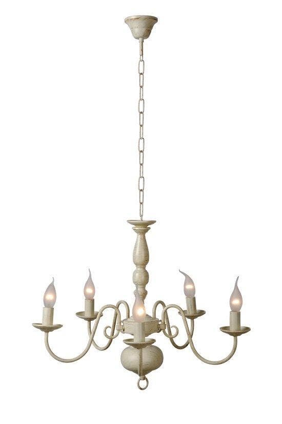 Lucide Barrocco - Kroonluchter - 60 cm - Creme, Antiek en Kunst, Antiek | Lampen, Verzenden