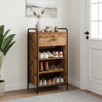 vidaXL Schoenenkast 51 x 36,5 x 93 cm Bewerkt hout Oud hout, Verzenden, Nieuw
