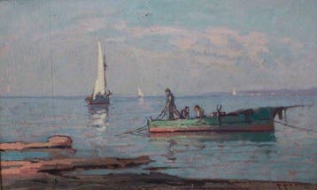 Renuccio Renucci (1880-1947) - Marina con pescatori